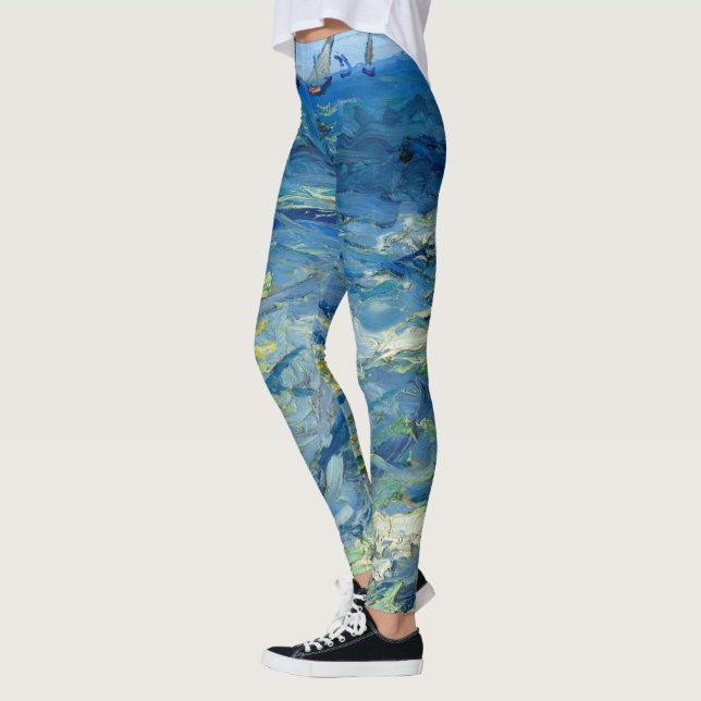 The Sea at Saintes-Maries by Vincent van Gogh Leggings (Left)