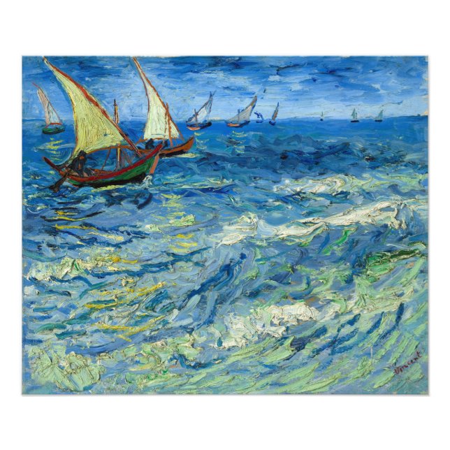 The Sea at Saintes-Maries by Vincent van Gogh Photo Print (Front)