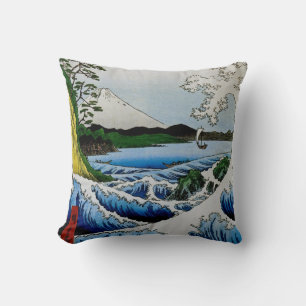 The Sea at Suruga Province, 1858 Cushion