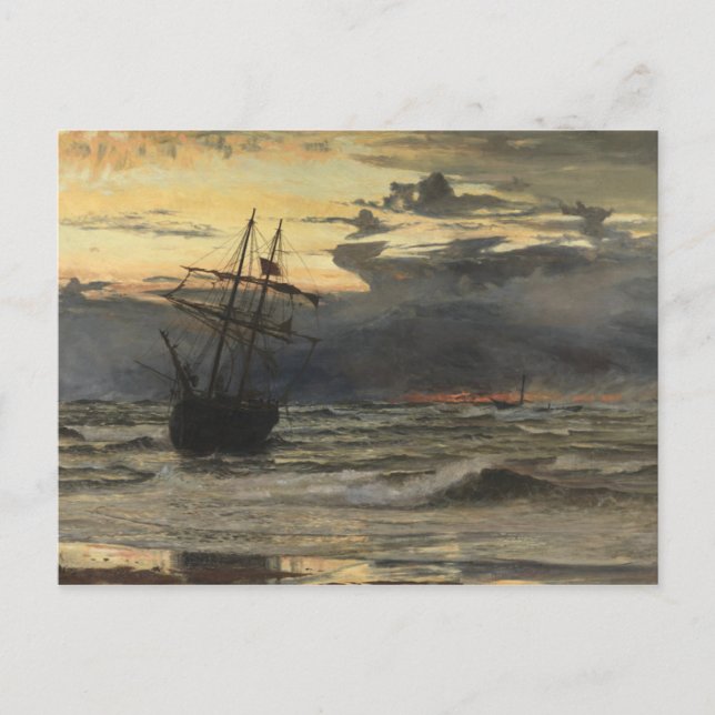 The Sea-Beach after a Storm  Time, Dawn Postcard (Front)