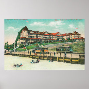 The Sea Beach Hotel from the Beach Poster