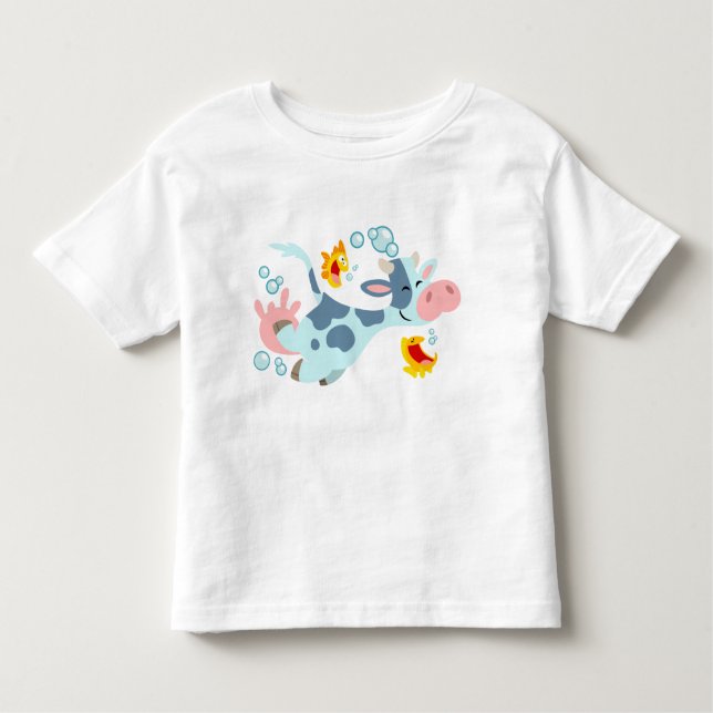 The Sea Cow and Fish Friends children T-shirt (Front)