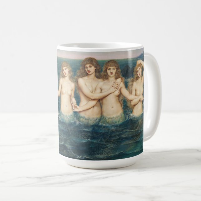 The Sea Maidens | Evelyn De Morgan Coffee Mug (Front Right)