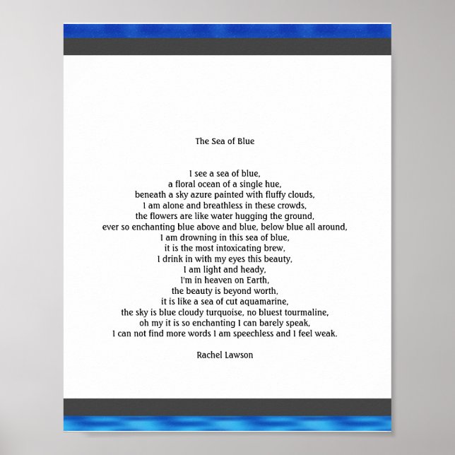 The Sea of Blue a poem Poster (Front)