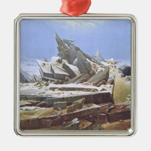 The Sea of Ice (by Caspar David Friedrich) Metal Ornament