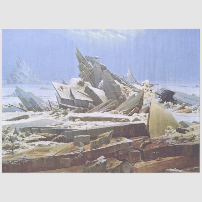 The Sea of Ice (by Caspar David Friedrich) Tissue Paper (Front)
