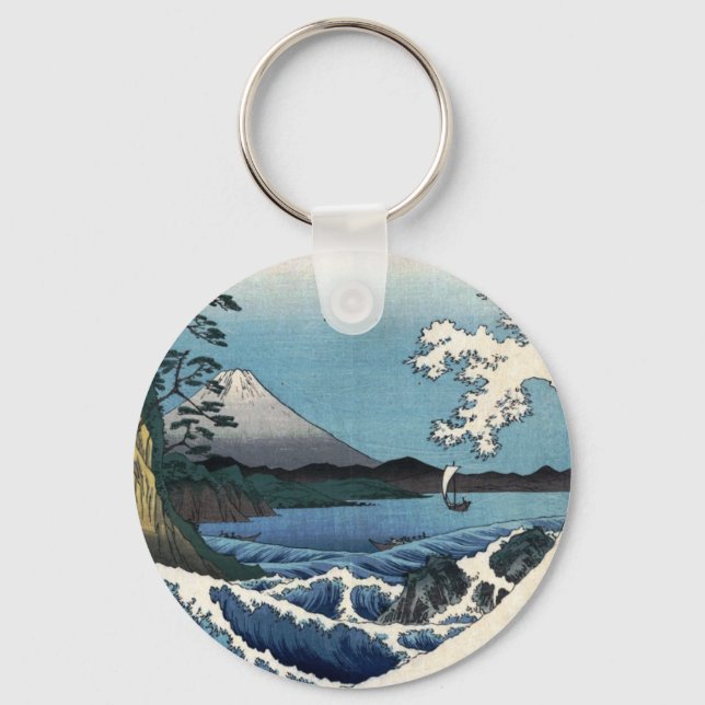 The Sea off Satta in Suruga Province, Hiroshige Key Ring (Front)