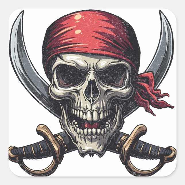 The Sea Pirate Tavern - Skull n Bones Square Sticker (Front)