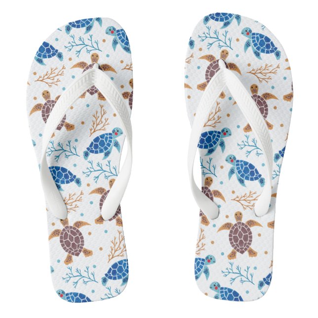 The Sea Turtle Pattern Thongs (Footbed)