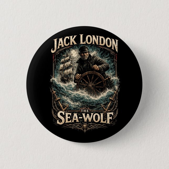 The Sea-Wolf 6 Cm Round Badge (Front)