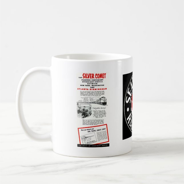 The Seaboard RailRoad Silver Comet Train Coffee Mug (Left)
