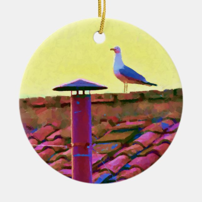 The seagull on an Afternoon of Conclave Ceramic Ornament (Front)