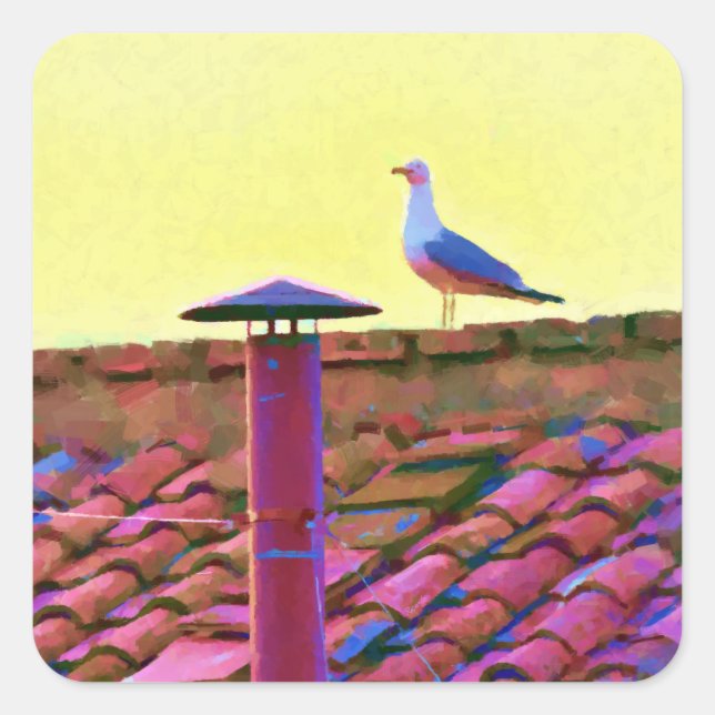 The seagull on an Afternoon of Conclave Square Sticker (Front)