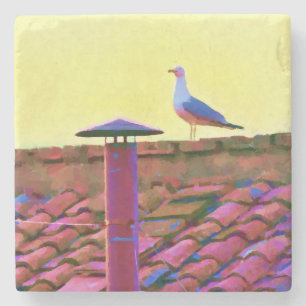 The seagull on an Afternoon of Conclave Stone Coaster