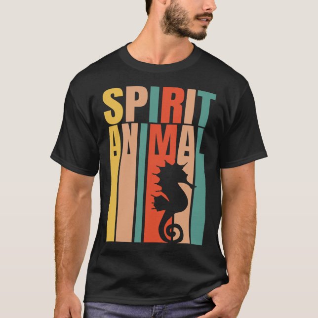 The Seahorse Is My Spirit Animal  Retro T-Shirt (Front)