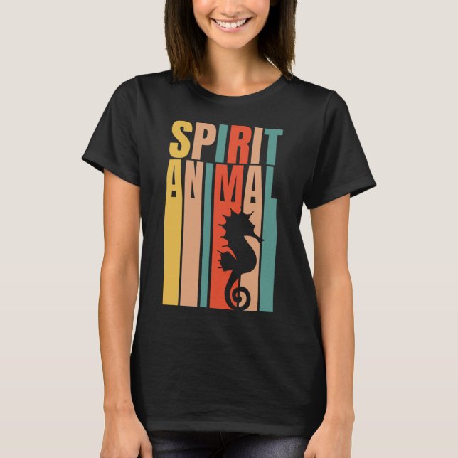 The Seahorse Is My Spirit Animal  Retro T-Shirt (Front)
