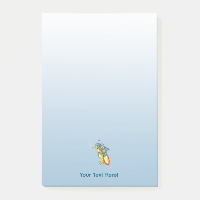 The seahorse jetpack ride post-it notes (Front)