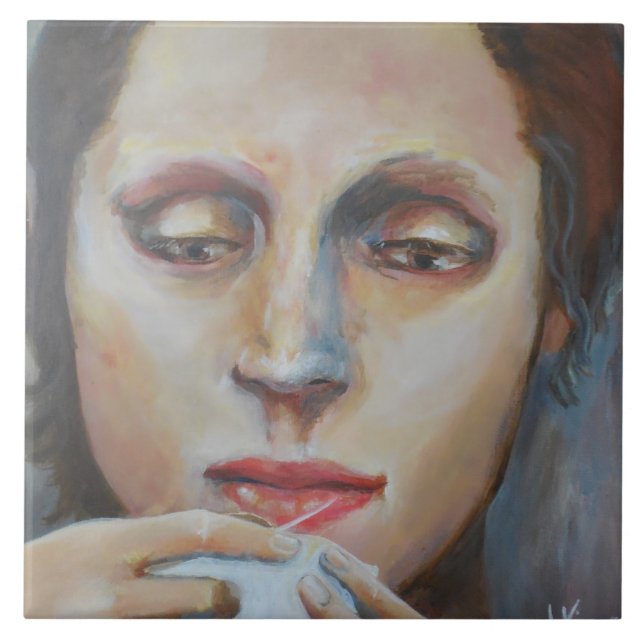 The Seamstress Ceramic Tile (Front)