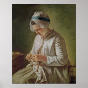 The Seamstress or, Young Woman Working Poster