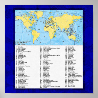 The seas of the World atlas Poster