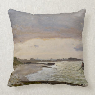 The Seashore at Sainte-Adresse, 1864 Cushion