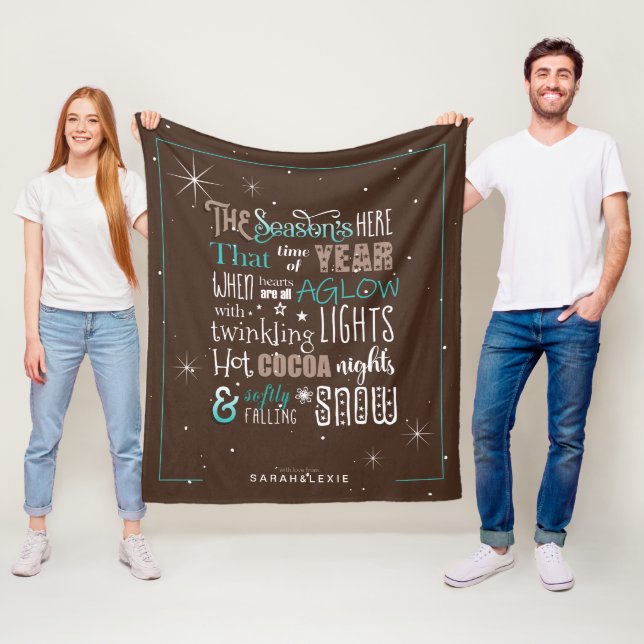 The Season Christmas Poem ID593 Fleece Blanket (In Situ)