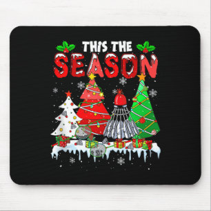 The Season Colorful Christmas Trees Costume Badmin Mouse Pad