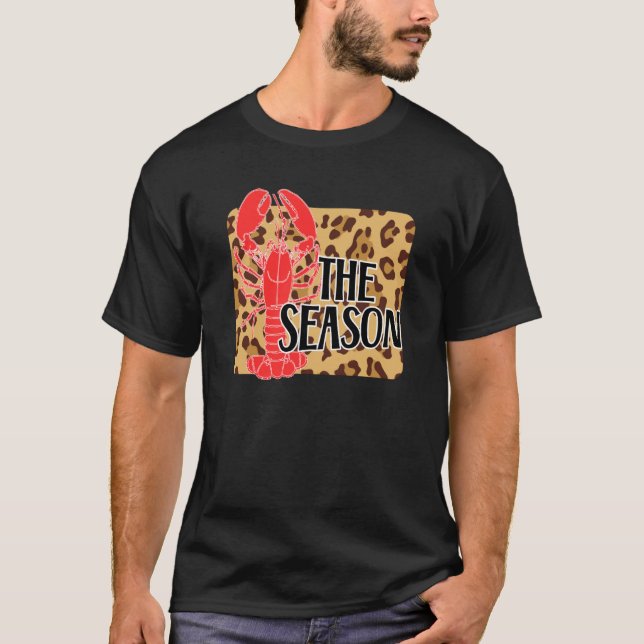 The Season Crawfish Leopard Mardi Gras Carnival Fe T-Shirt (Front)