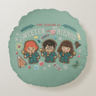 The Season is Sweeter with Friends Round Cushion
