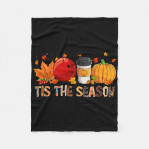 The Season Leopard Pumpkin Bowling Halloween Fall Fleece Blanket