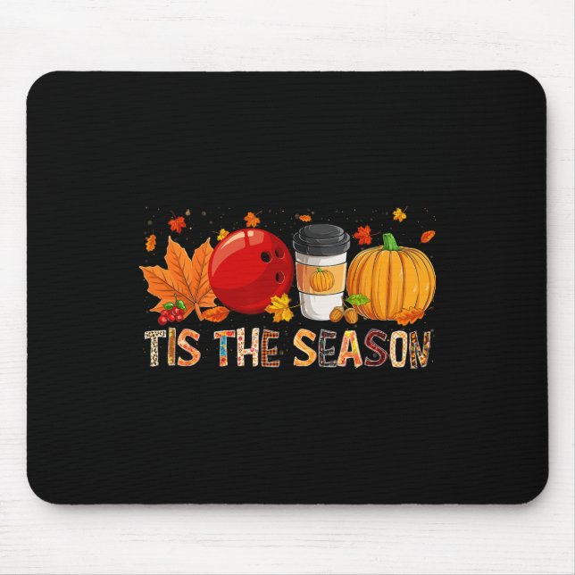 The Season Leopard Pumpkin Bowling Halloween Fall  Mouse Pad (Front)