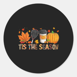 The Season Leopard Pumpkin Racquetbyll Halloween F Classic Round Sticker
