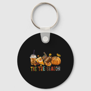 The Season Pumpkin And Spice Football Halloween Fa Key Ring