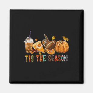The Season Pumpkin And Spice Football Halloween Fa Magnet