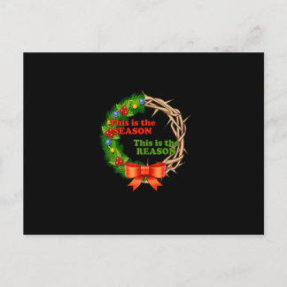 The Season The Reason Laurel Wreath Jesus Christia Postcard