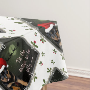 The Season To Be Jolly Cute Pup Holiday Greetings Tablecloth