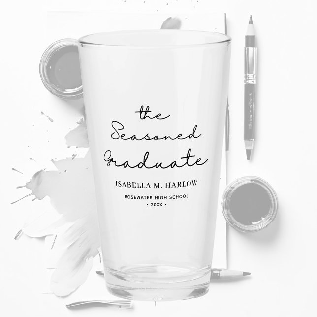 The Seasoned Graduate Personalised Glass (Creator Uploaded)