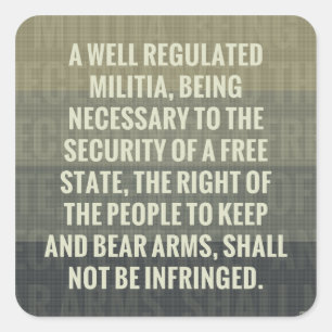 The Second Amendment Square Sticker