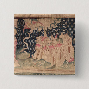 The second angel announces the fall of Babylon 15 Cm Square Badge