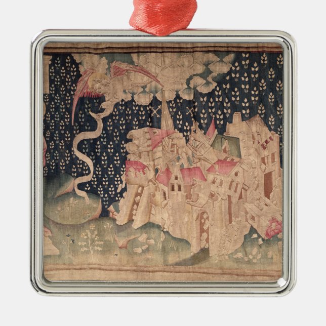 The second angel announces the fall of Babylon Metal Ornament (Front)
