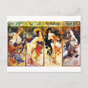 The Second Four Seasons of Mucha postcard
