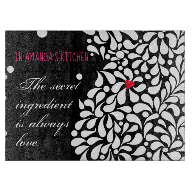 The secret ingredient is love personalised  cutting board (Front)