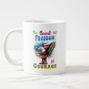 The Secret Of Freedom Is Courage Large Coffee Mug