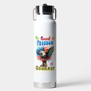 The Secret Of Freedom Is Courage Water Bottle
