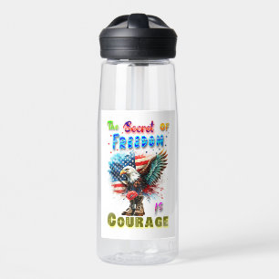 The Secret Of Freedom Is Courage Water Bottle