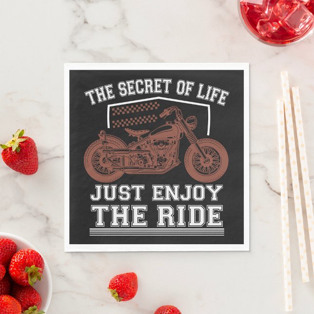 The Secret Of Life Just Enjoy The Ride Napkin (Creator Uploaded)