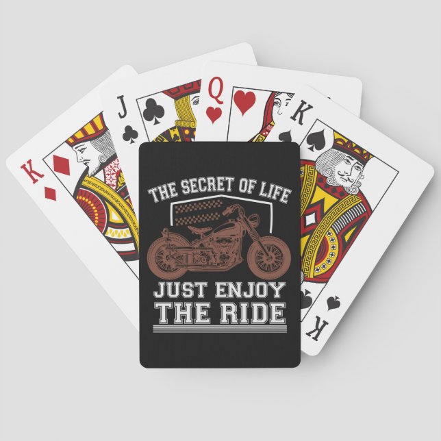 The Secret Of Life Just Enjoy The Ride Playing Cards (Back)