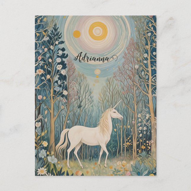 The Secret Unicorn of Whispering Woods Postcard (Front)