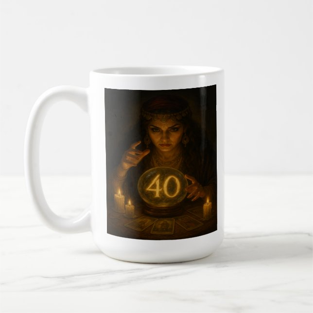 The Seer of 40: Birthday Oracle Mug (Left)