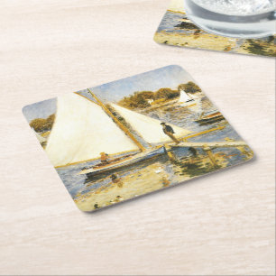 The Seine at Argenteuil Auguste Renoir Square Paper Coaster